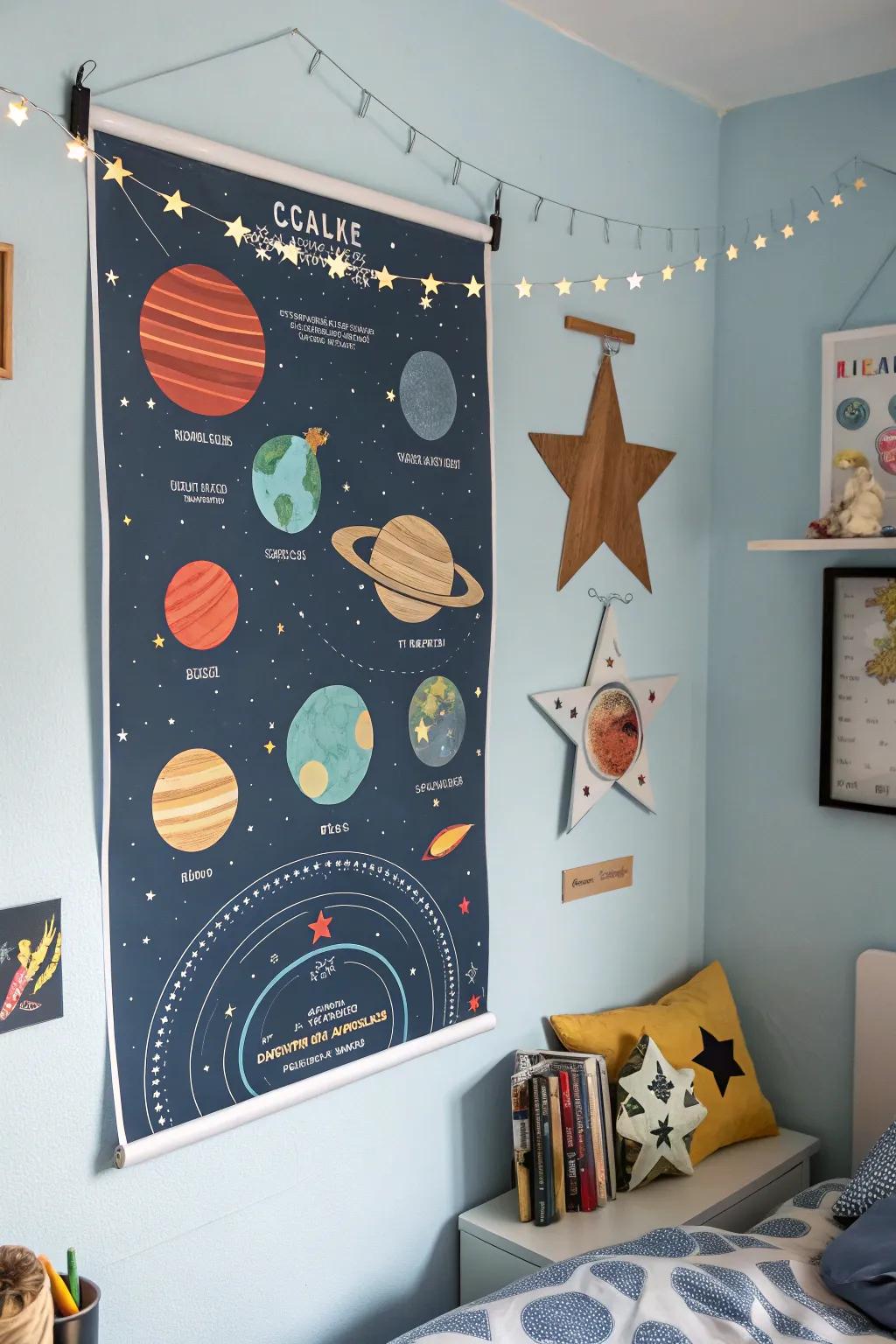 Space-themed prints bring the cosmos into your home.