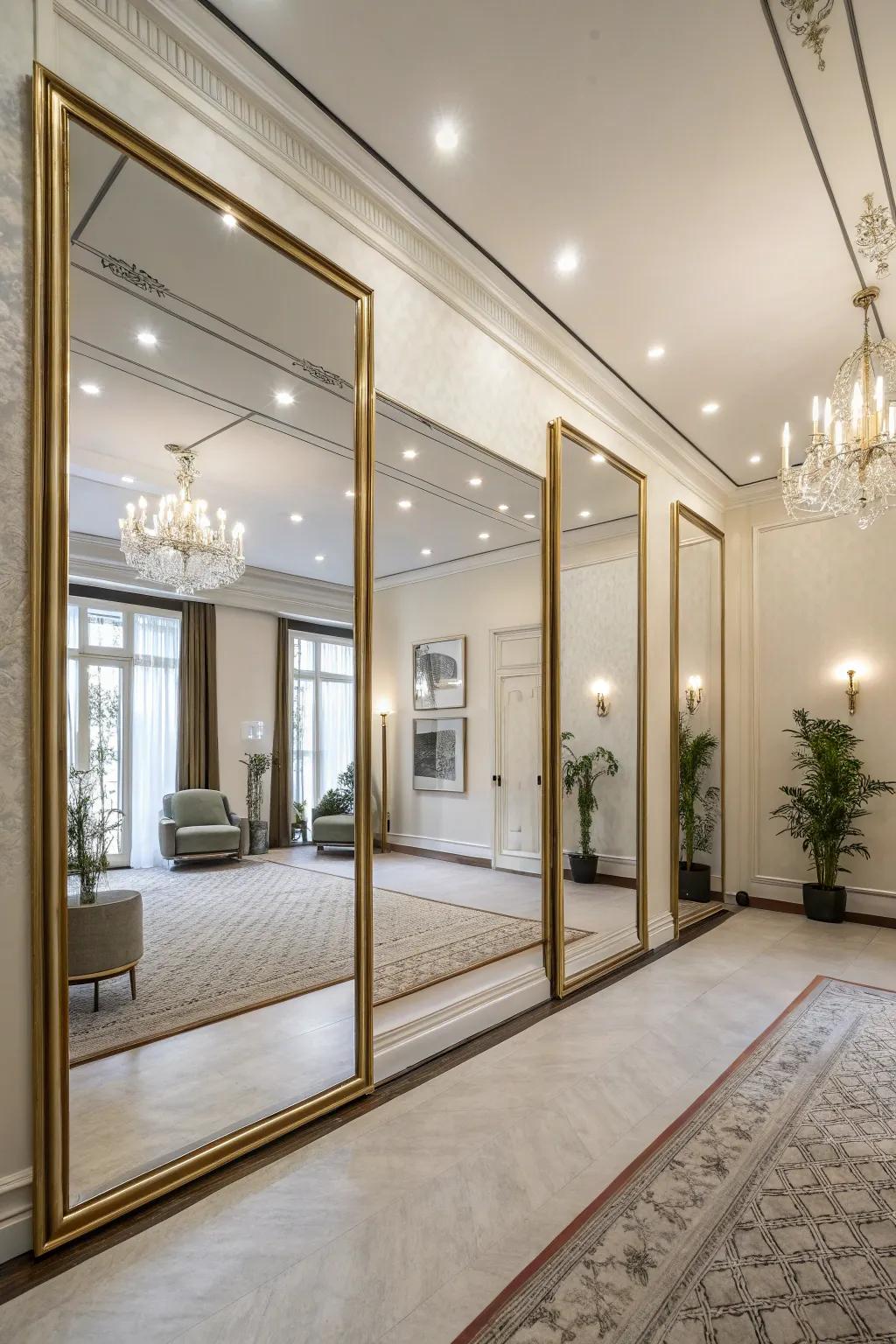 Mirrors can enhance the sense of space and lighting.