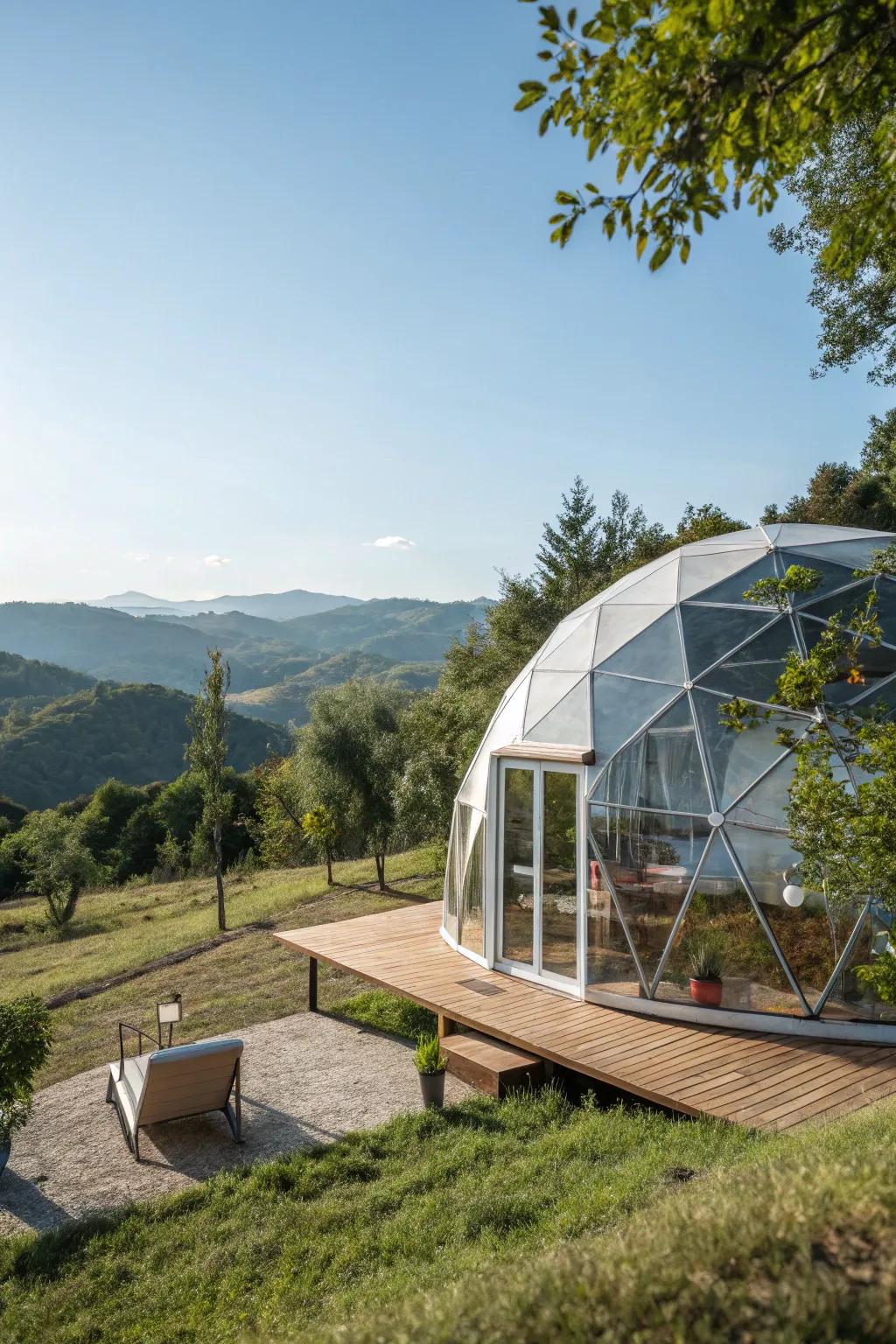 Discover geometric elegance in a spherical habitat.