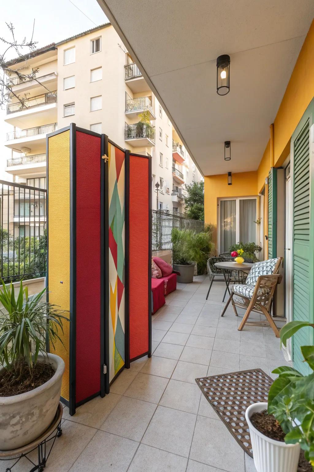 A painted partition injects a daring and personalized impression.