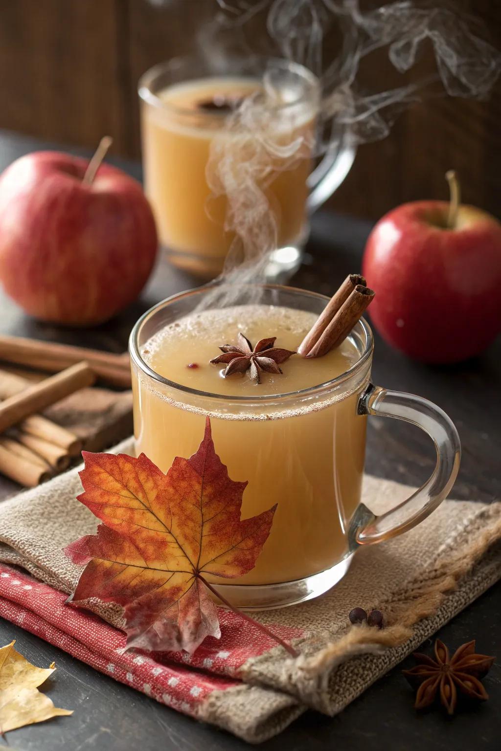 Sweet wood syrup adds a rich sweetness to cider punch.