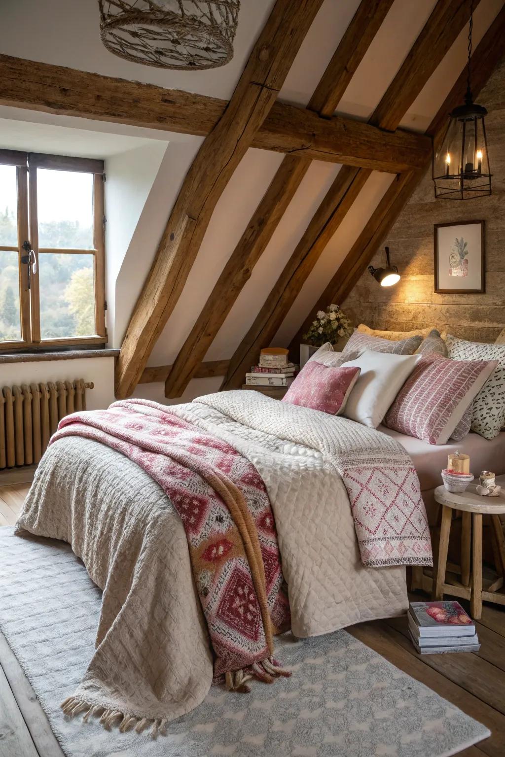 Varied fabrics contribute dimension and comfort to your area.
