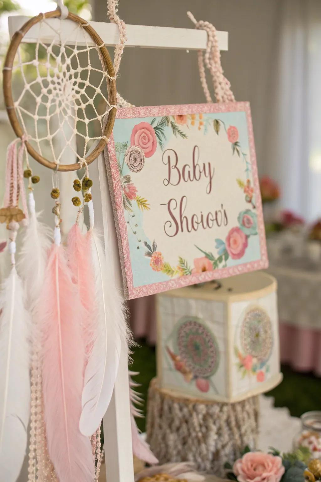 Dreamcatchers add a whimsical and textured element to banners.