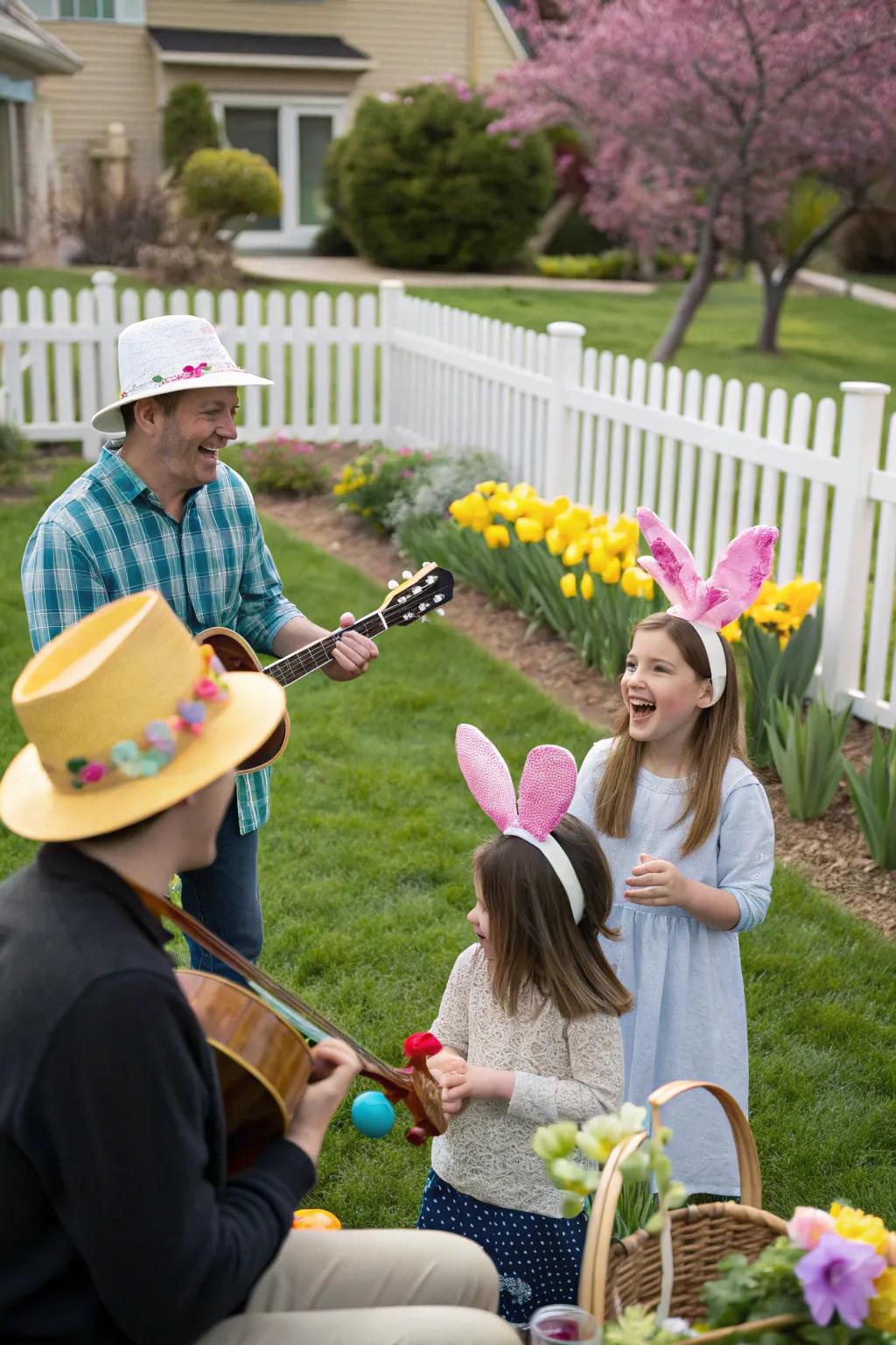 A jubilant family Easter procession to fashion enduring memories.
