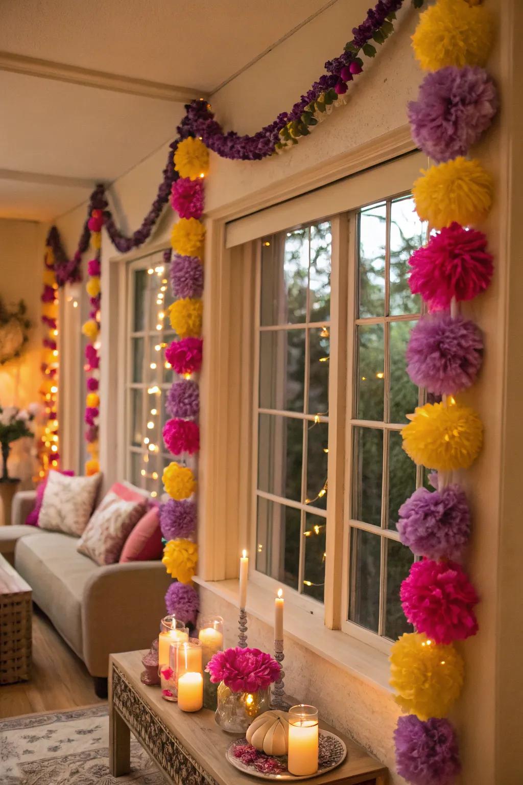 Garlands that inject color and energy into the party.