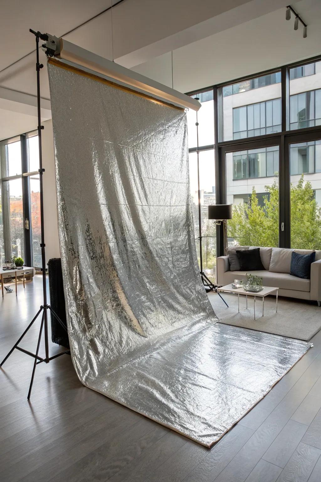 Metallic backdrops introduce a stunning gleam.