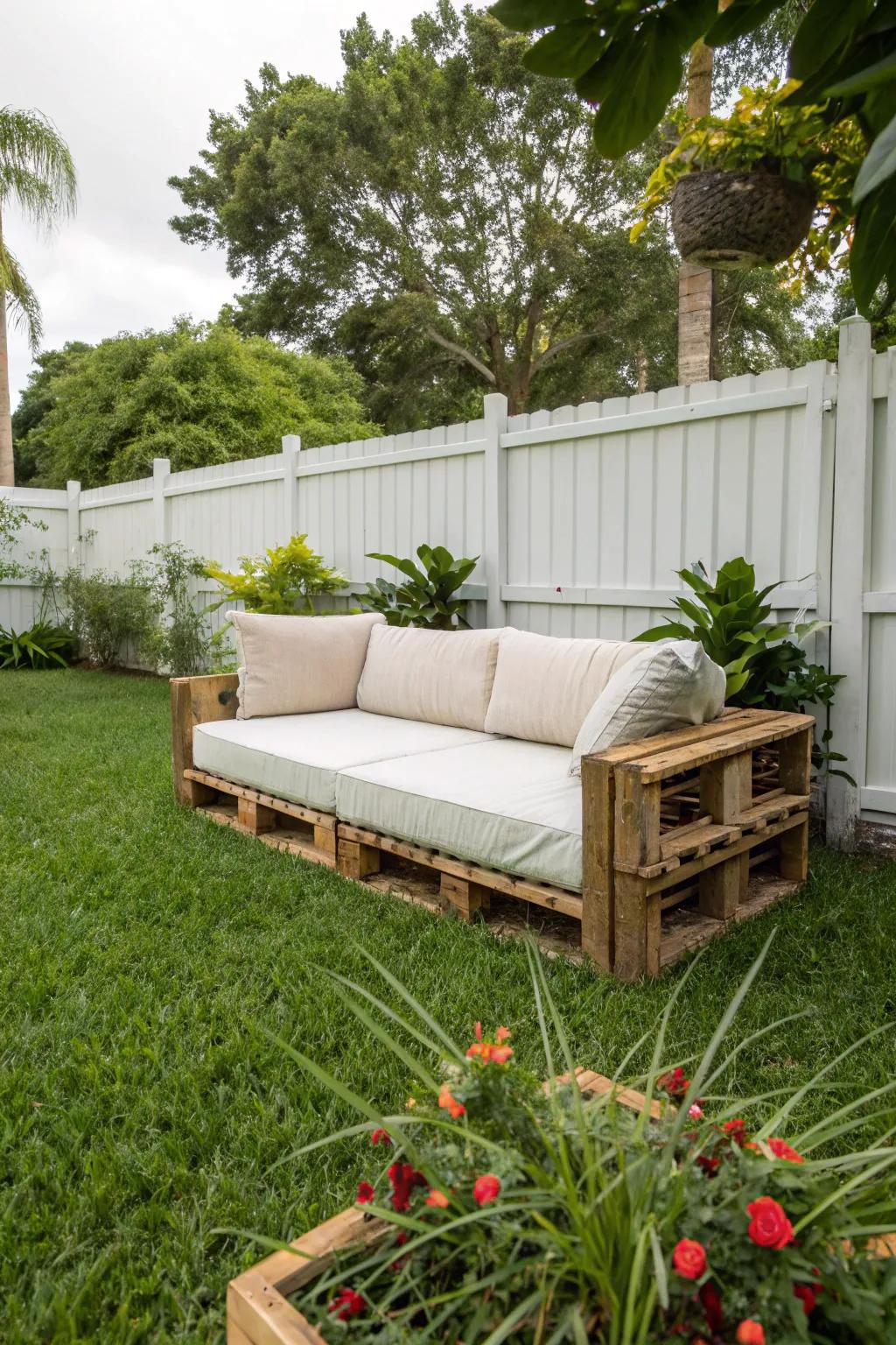 Eco-conscious couches offer sustainable style in outdoor settings.