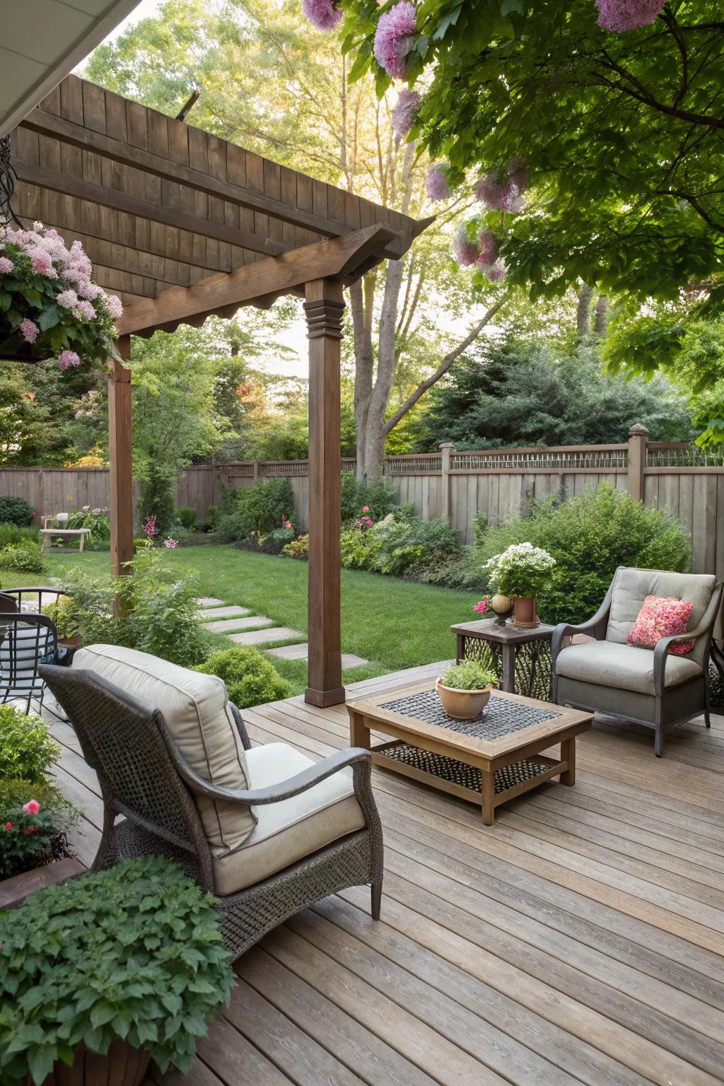Wood flooring adds warmth and refinement.