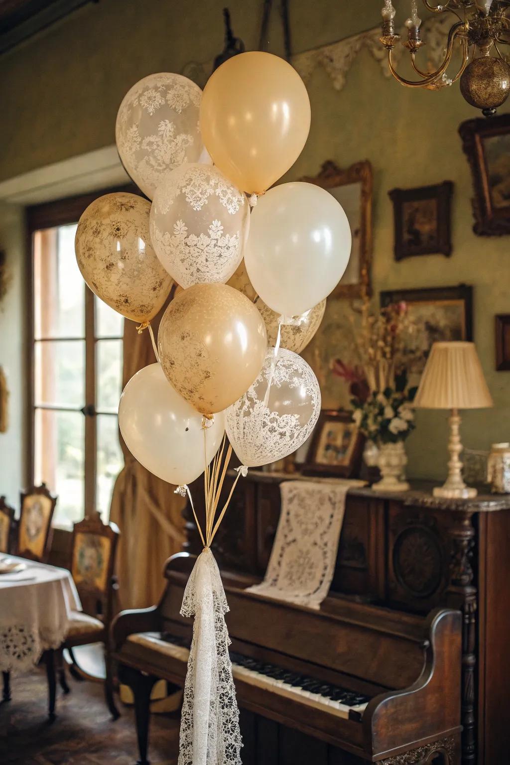 A vintage-themed balloon bouquet that complements antique decor with nostalgic charm.