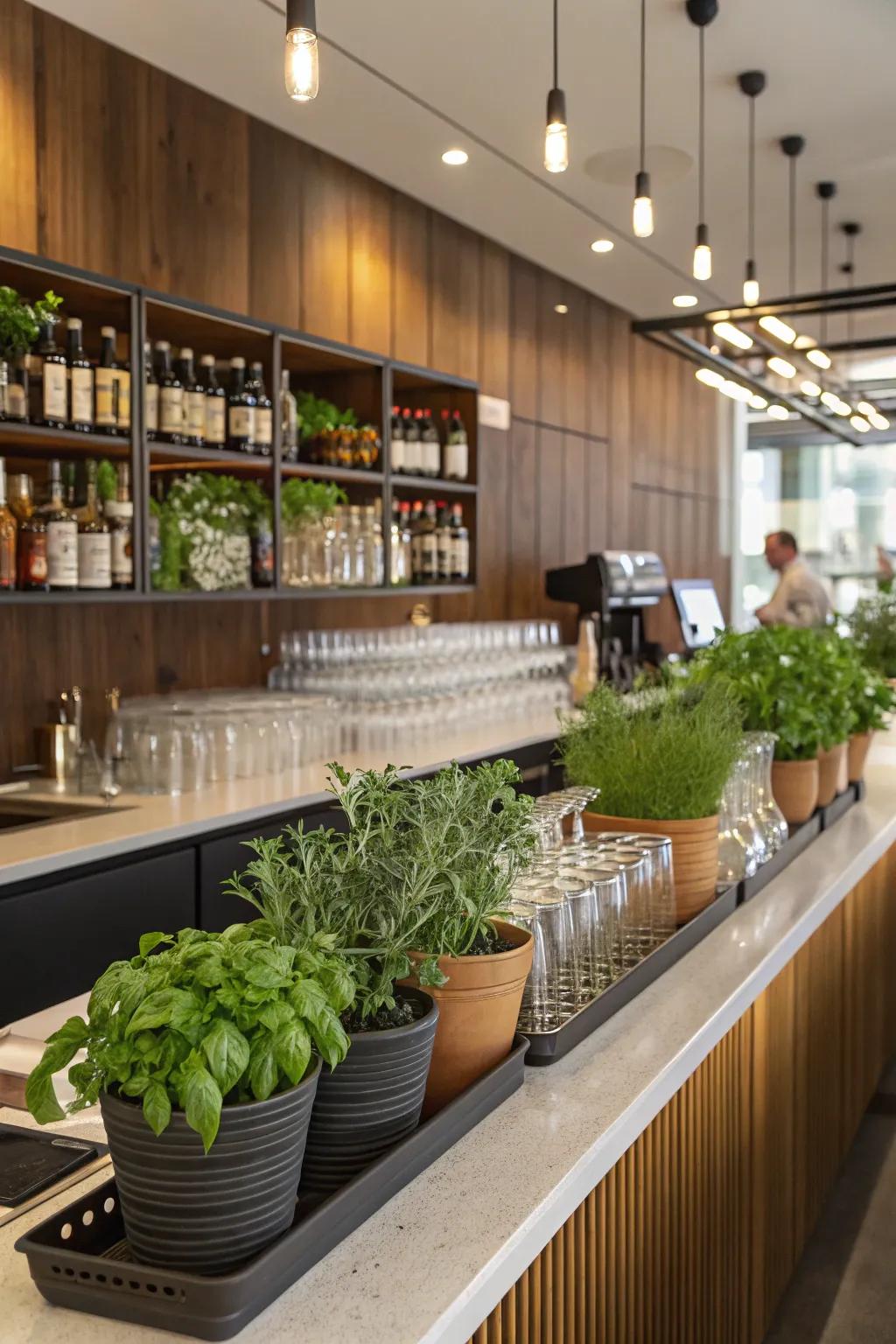 Elements of nature add a fresh and lively touch to your bar.