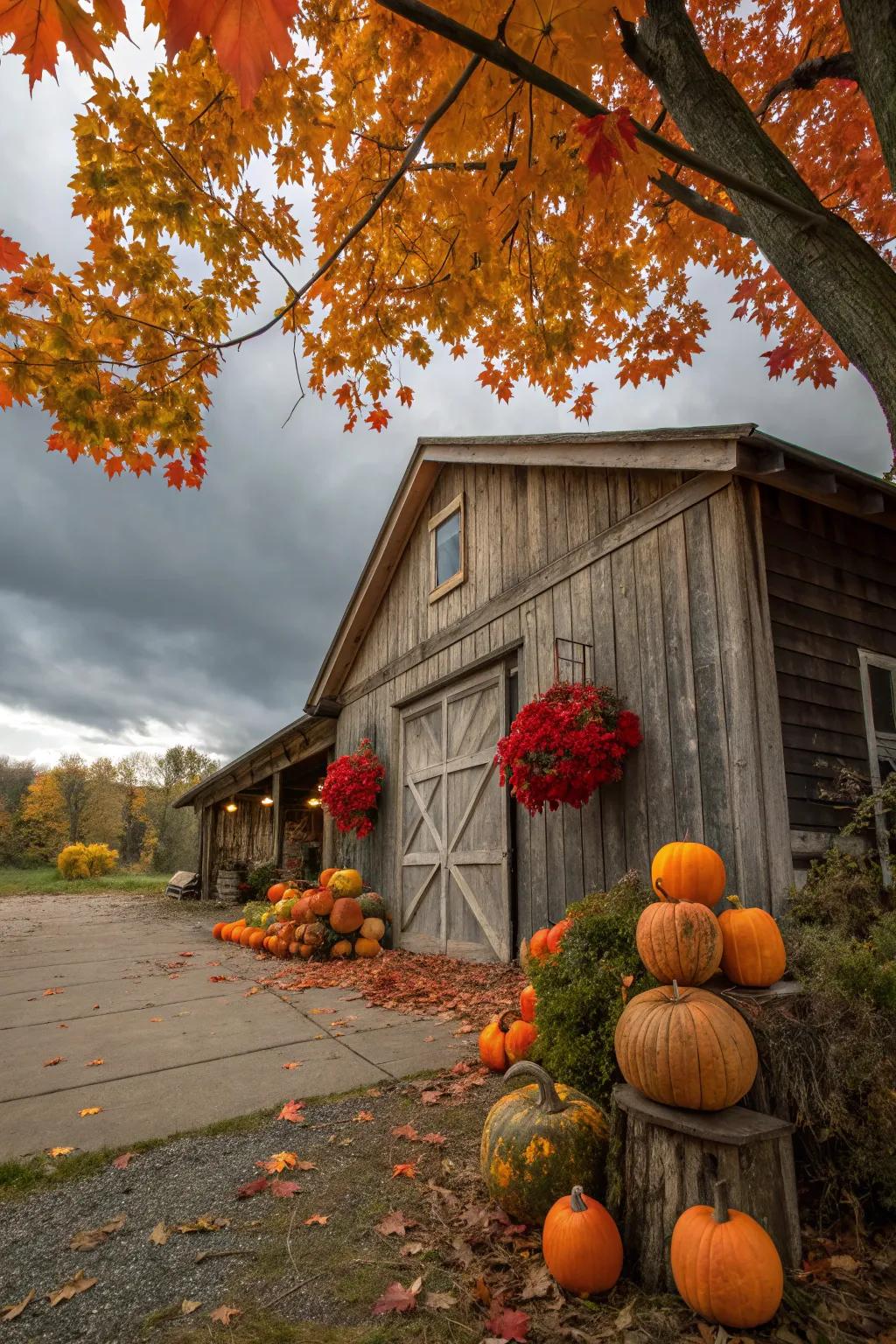 Yearly components impart a festive flair to barns.