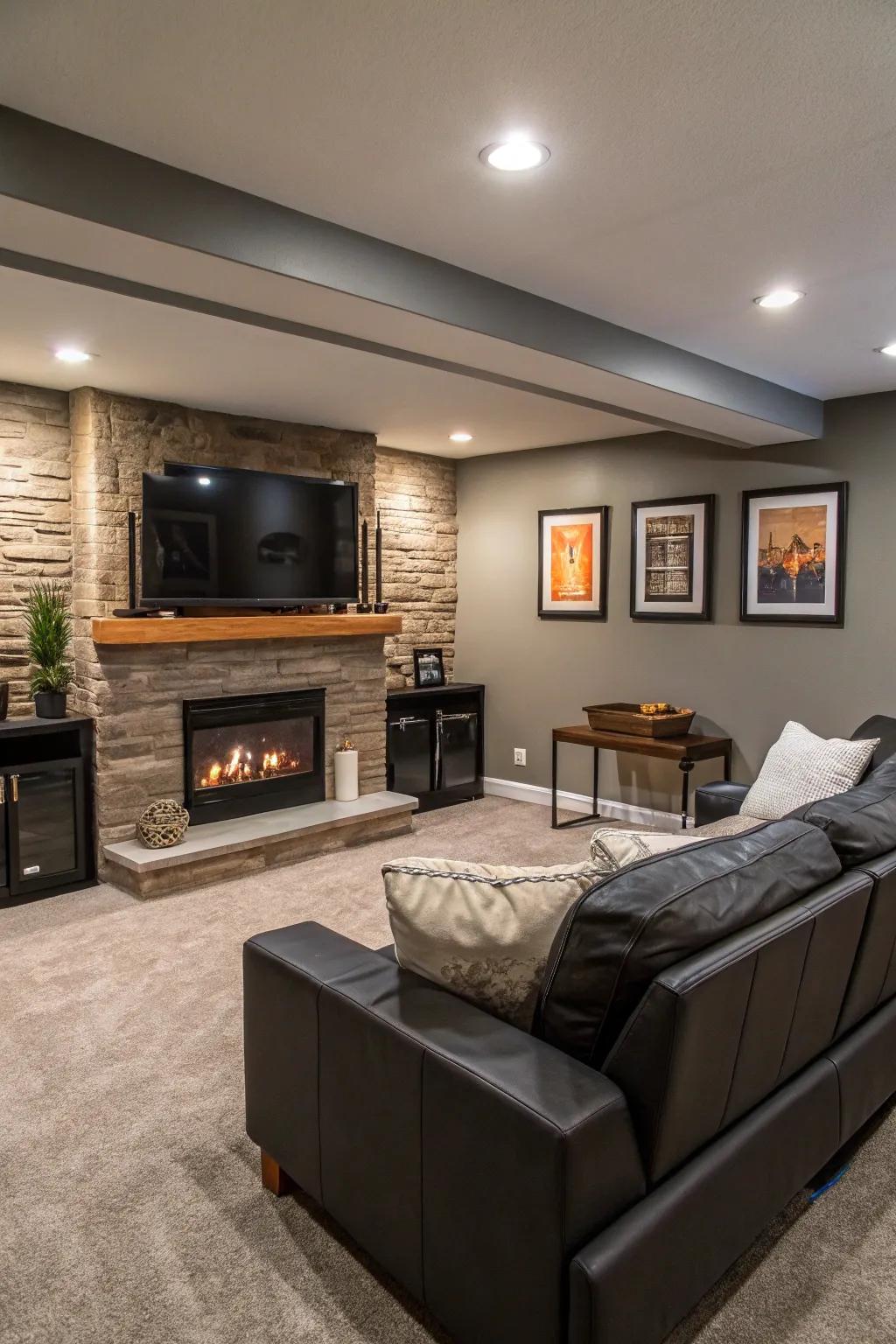 Fireplace entertainment centers are functional and stylish.