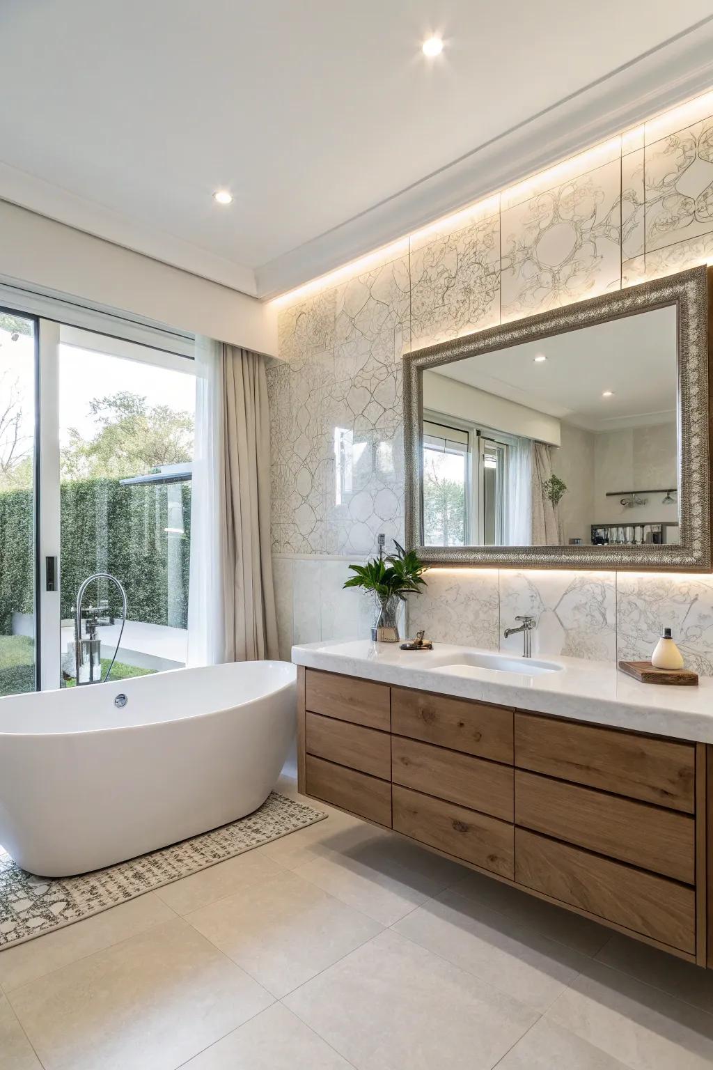 Hanging bath stands deliver a smooth, space-saving design.