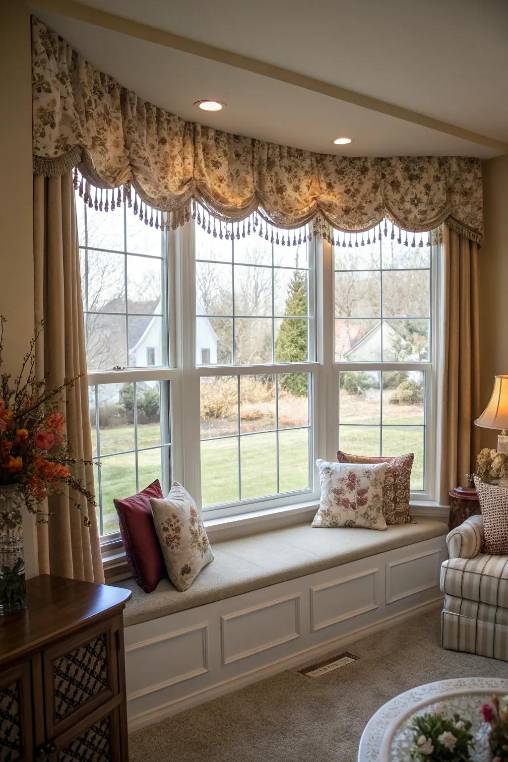 Loop top window toppers afford versatility and style.