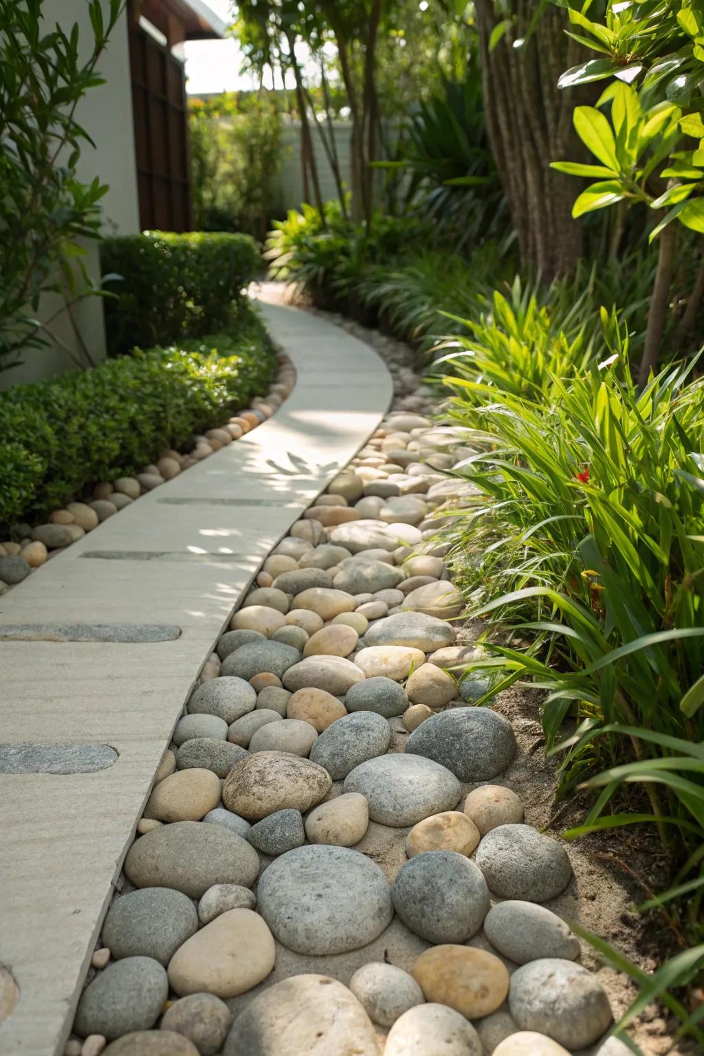 Construct your individual eccentric journey that features a delightful pebble pathway.