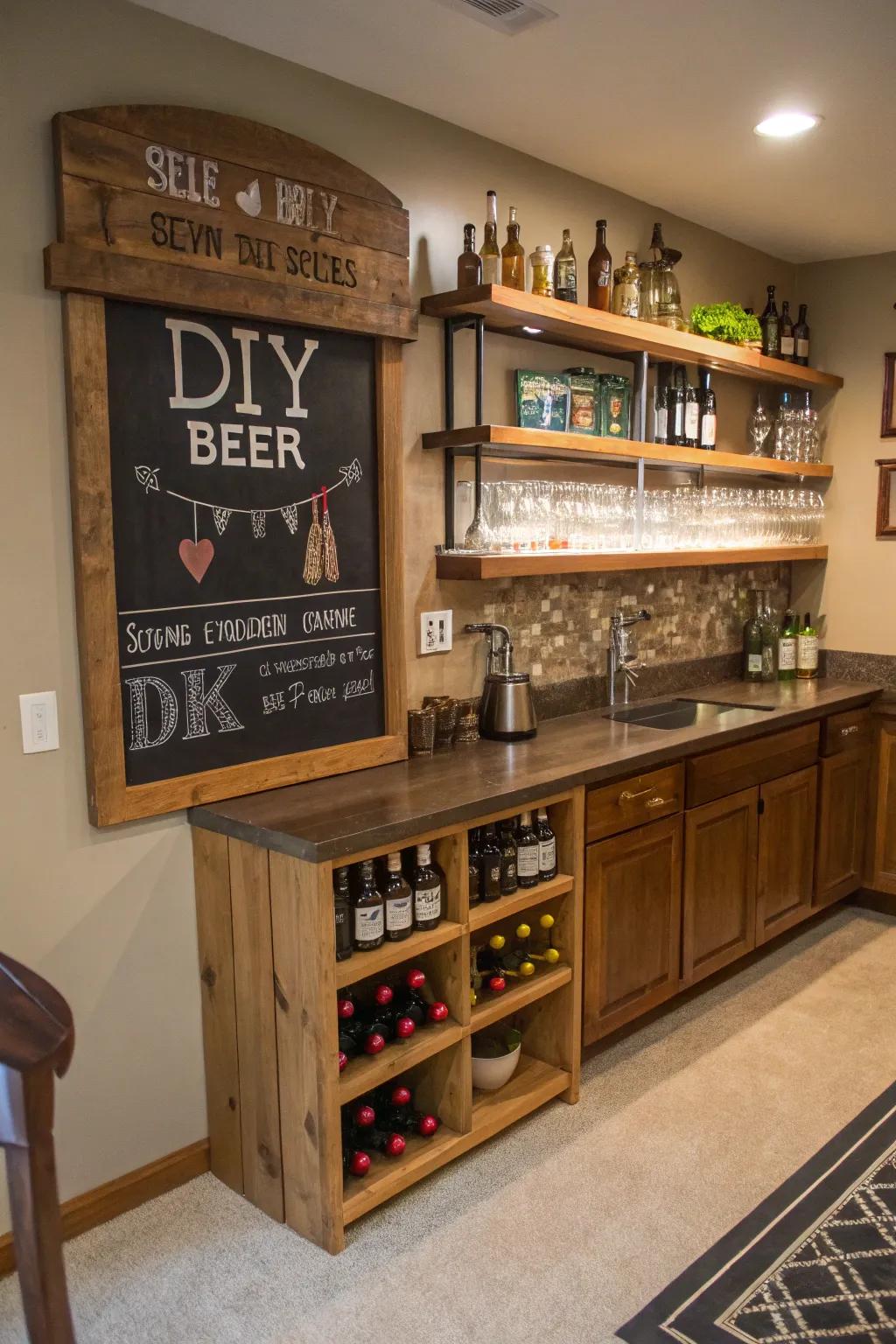 Do-it-yourself brewery emblems add a personal and creative touch.