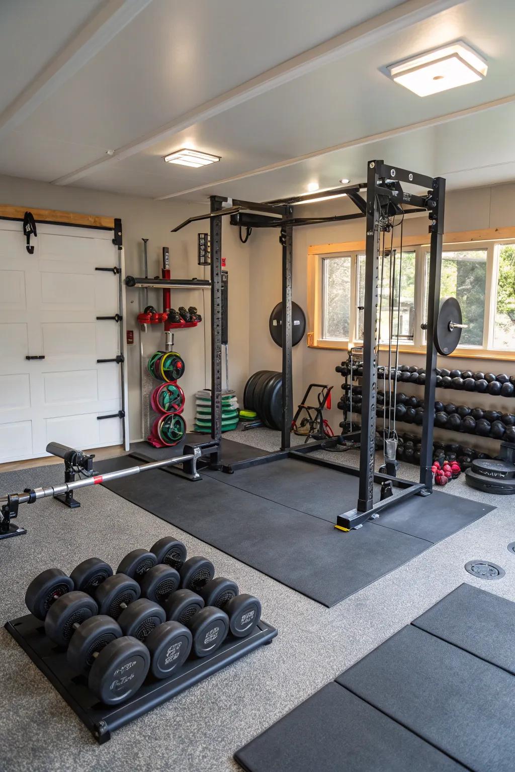 Stall mats provide a durable and cost-effective gym flooring solution.