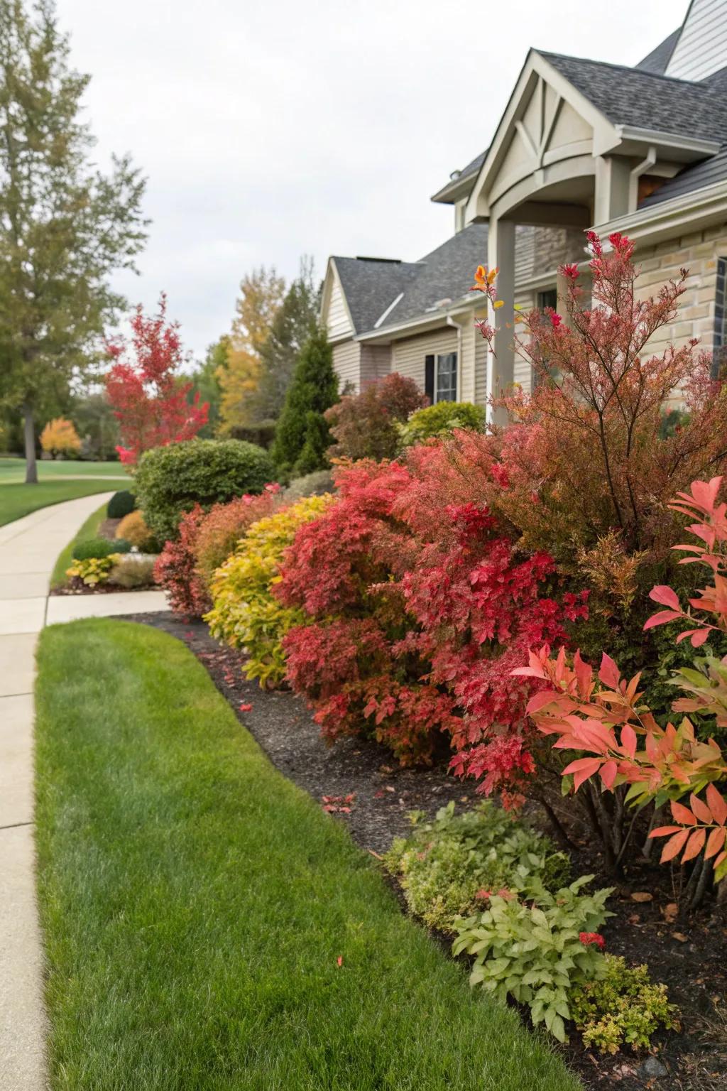 Bamboo shrub provides year-round shade and interest.