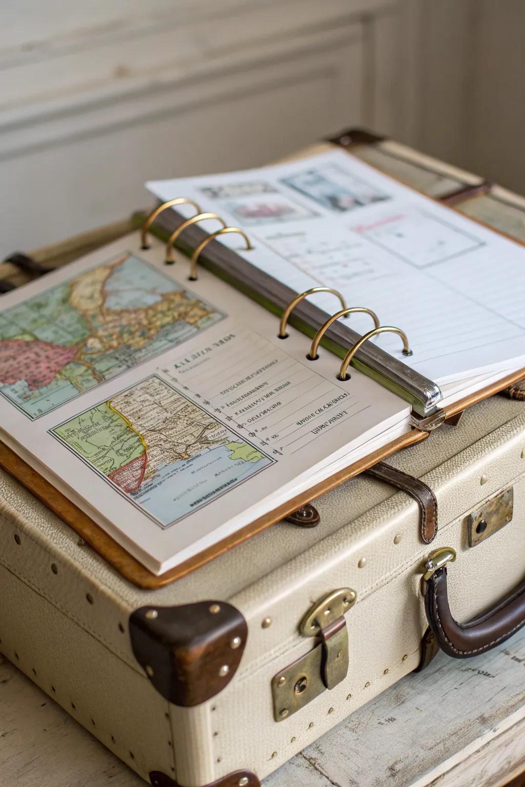 A travel binder for organized adventures.