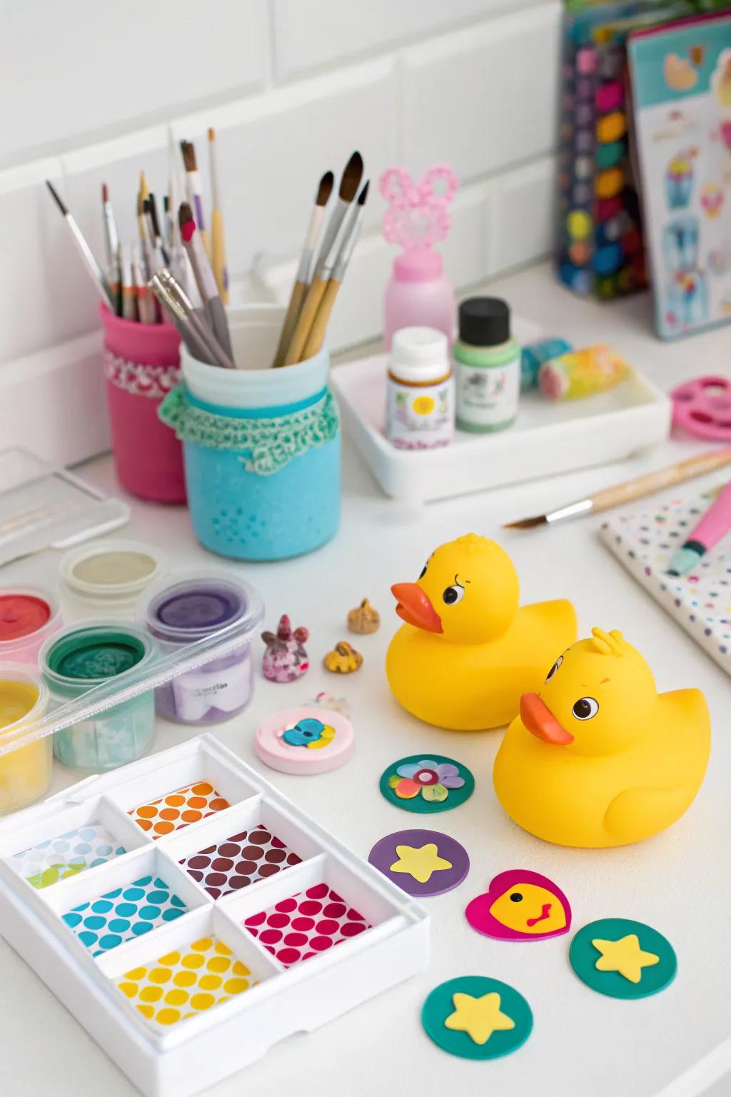 A creative swimmer craft area for guests.