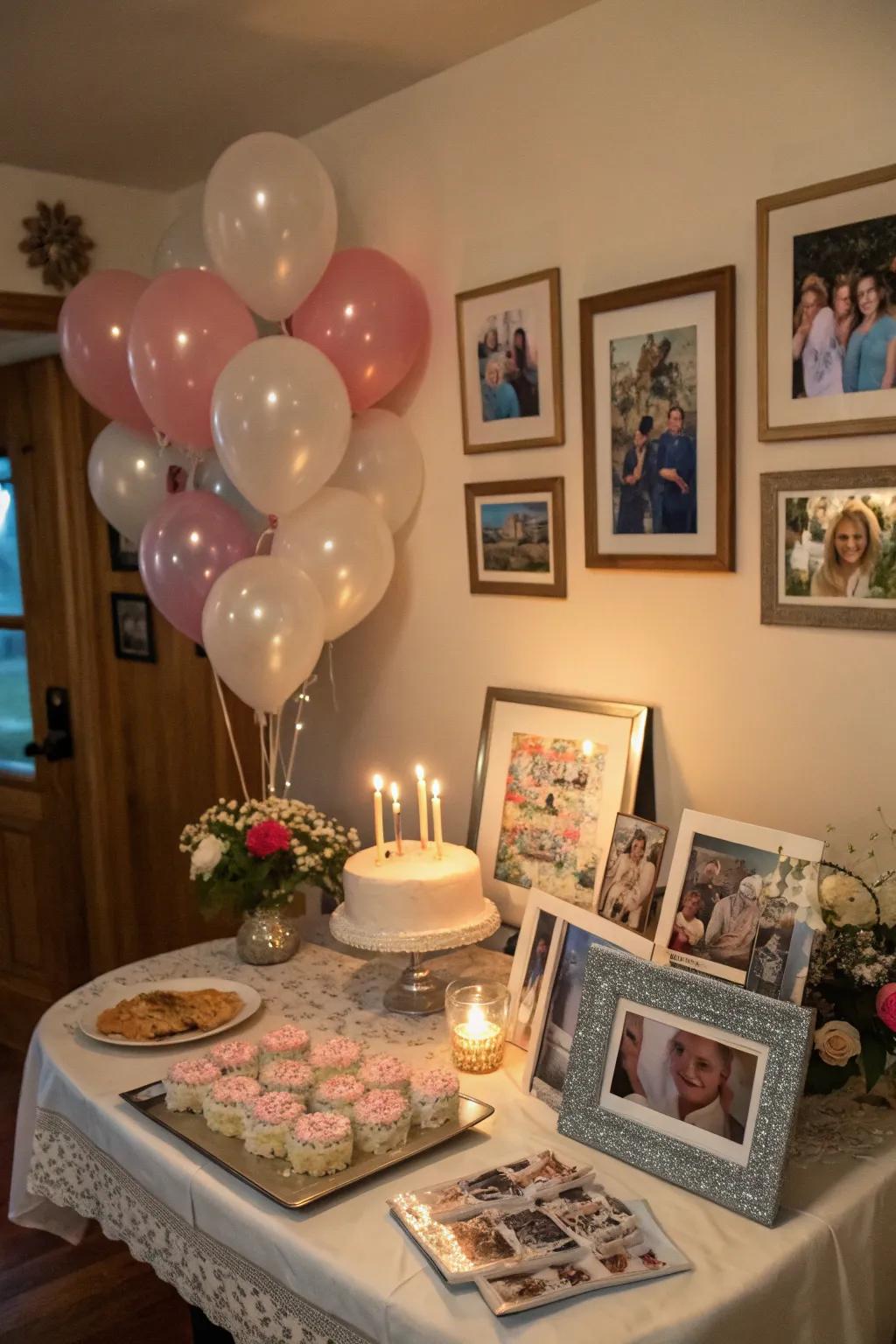 Snapshots of treasured memories inject a personal and nostalgic nuance.