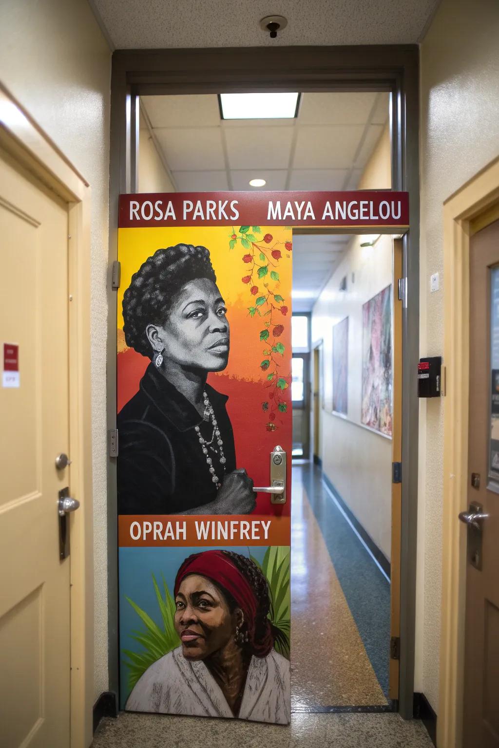 A door celebrating the impactful stories of Black women.