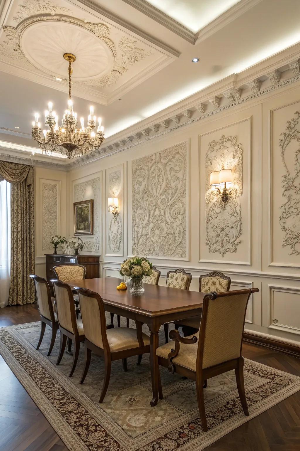 Elevate your walls using ornamental molding.