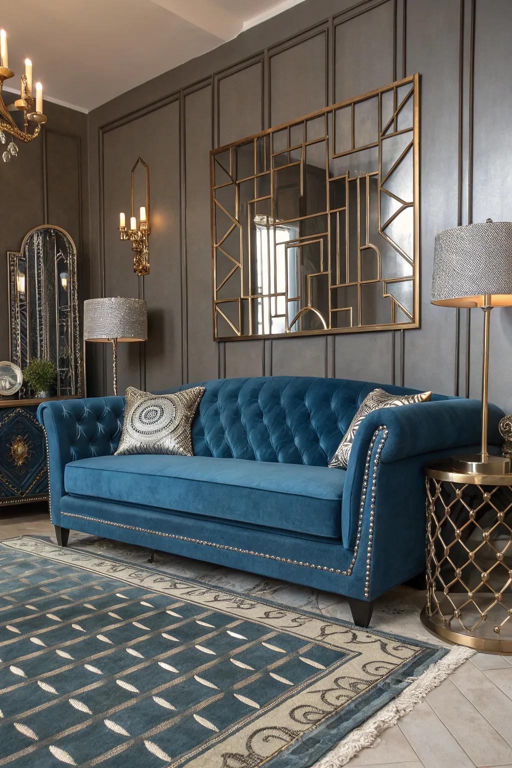 Art Nouveau elements impart allure and sophistication to the area.