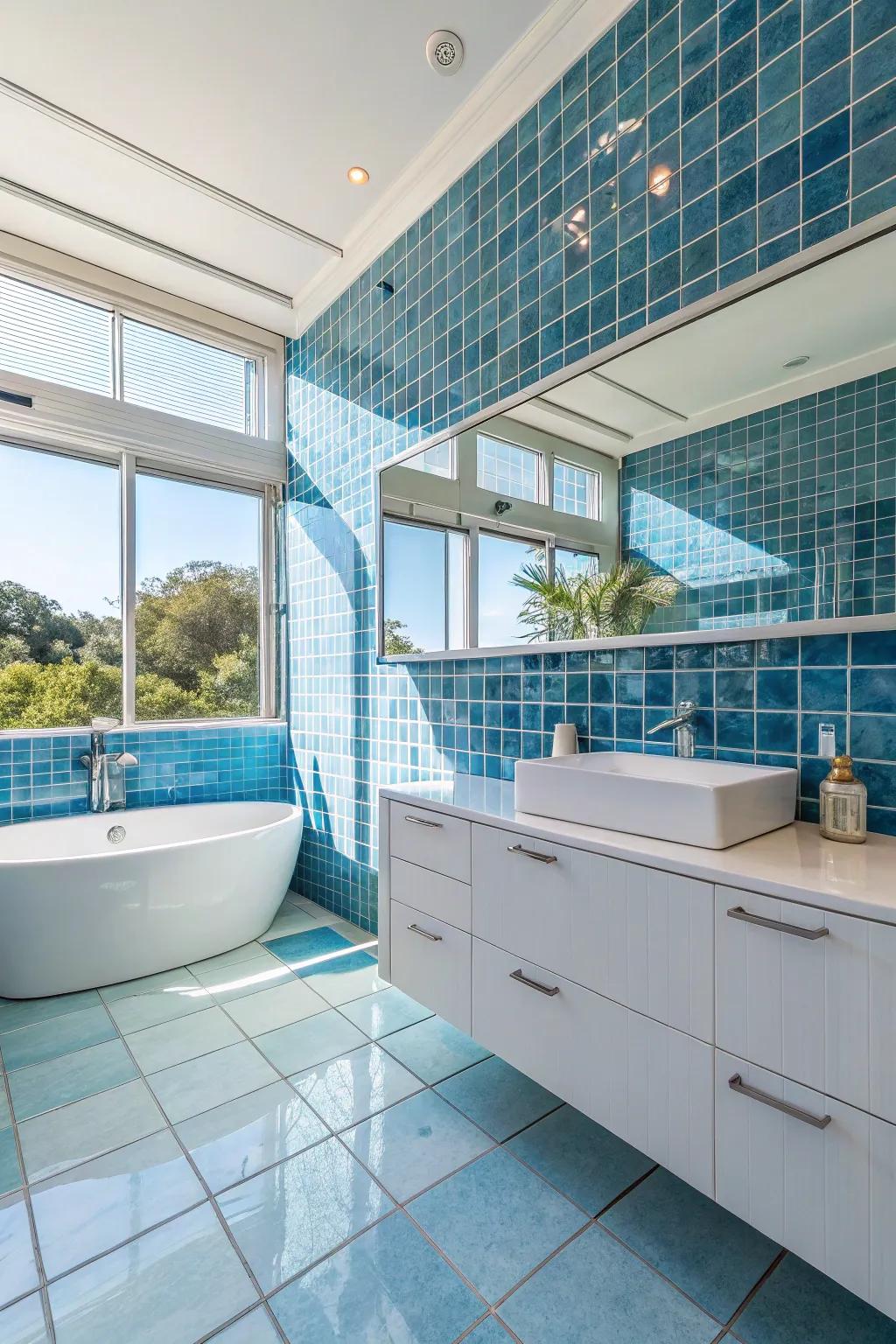 Reflective crystal units improve lighting and area within your washroom.
