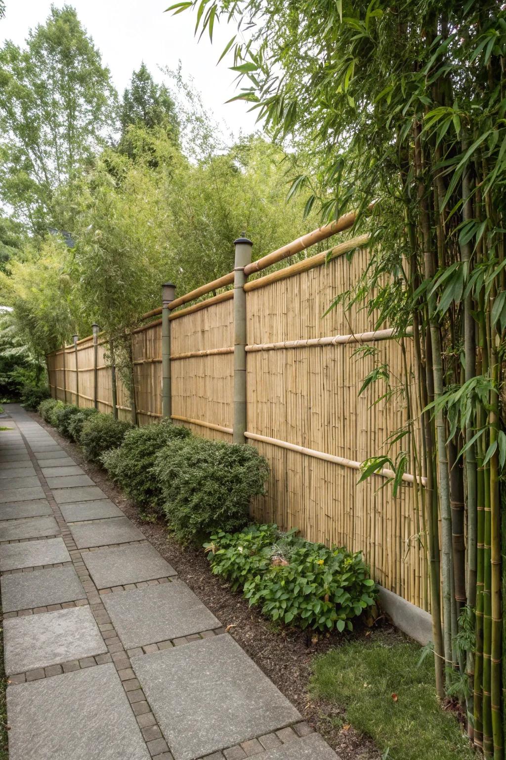 Cane screening offers privacy with flair.