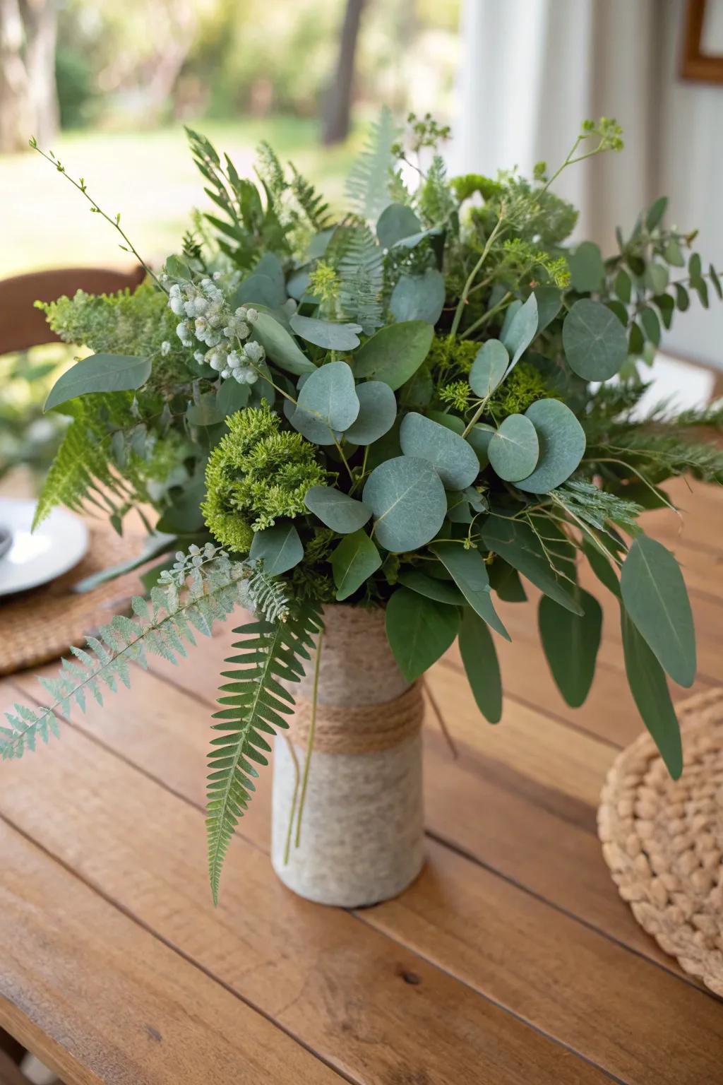 Verdant bouquets deliver a calming, natural beauty.