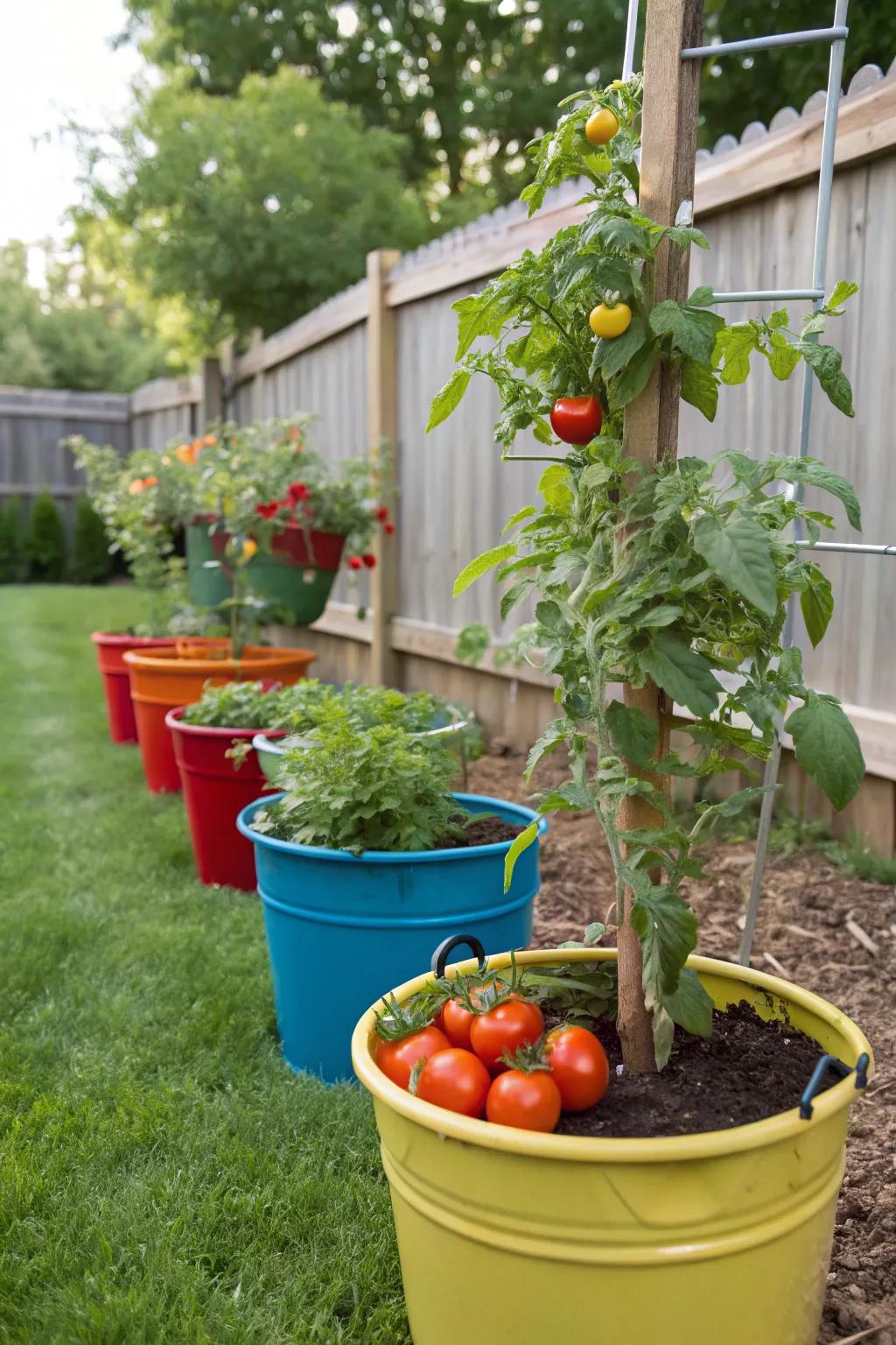 A themed salsa garden prepared for summer festivities.