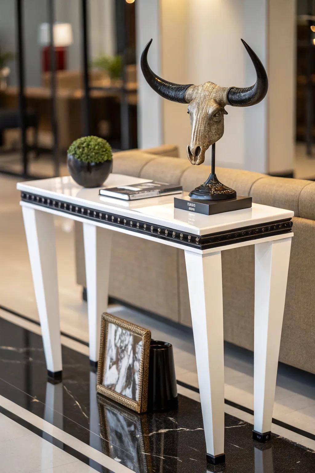 Create a statement with a freestanding design.