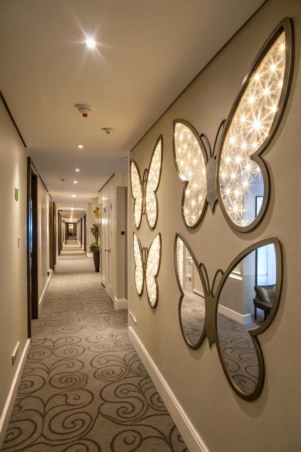 Butterfly reflectors enhance brightness and style.