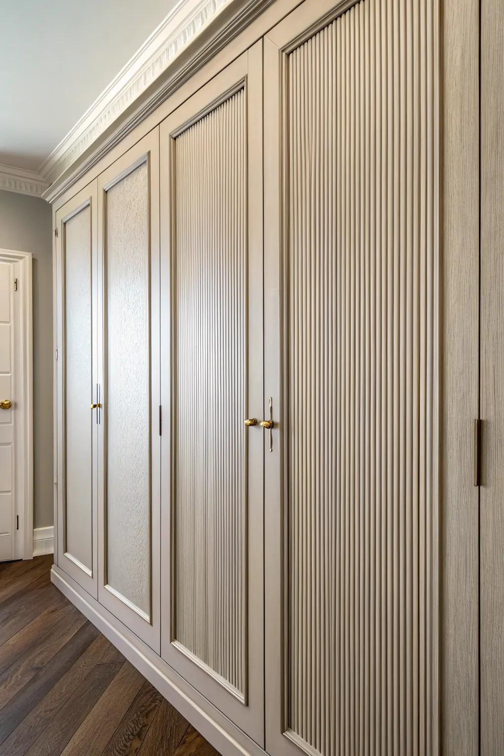 Reeded feel imparts understated elegance to woodwork panels.