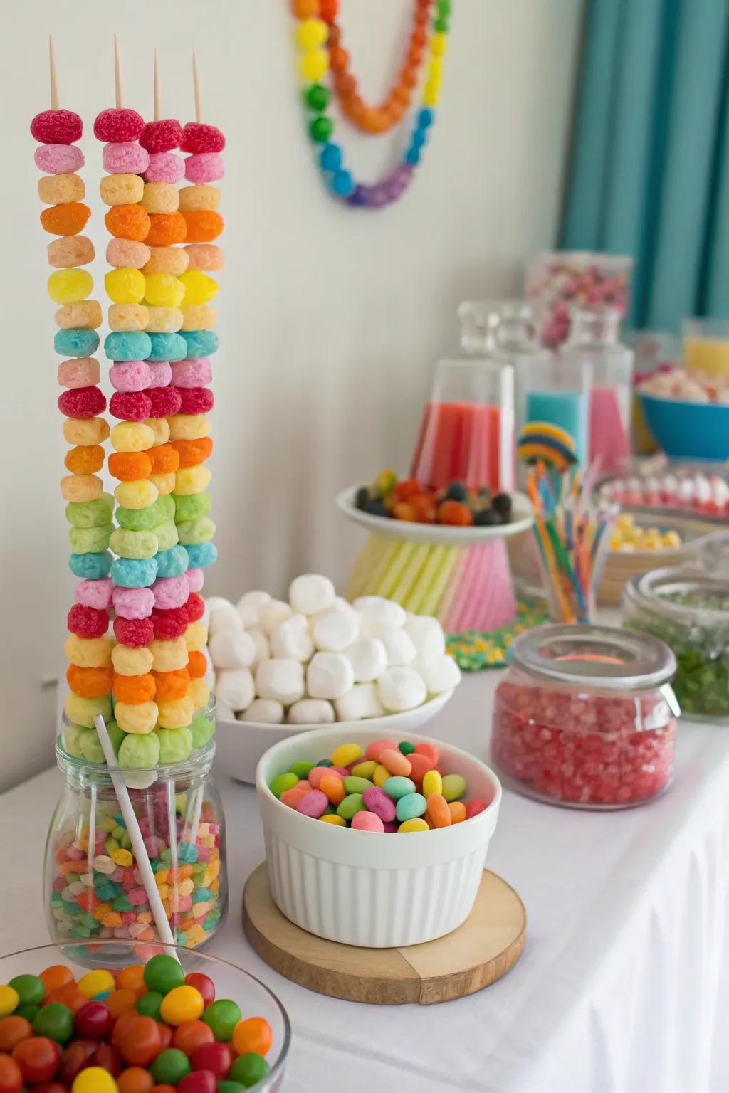 Palatable decor introduces a playful sensation to your candy buffet.