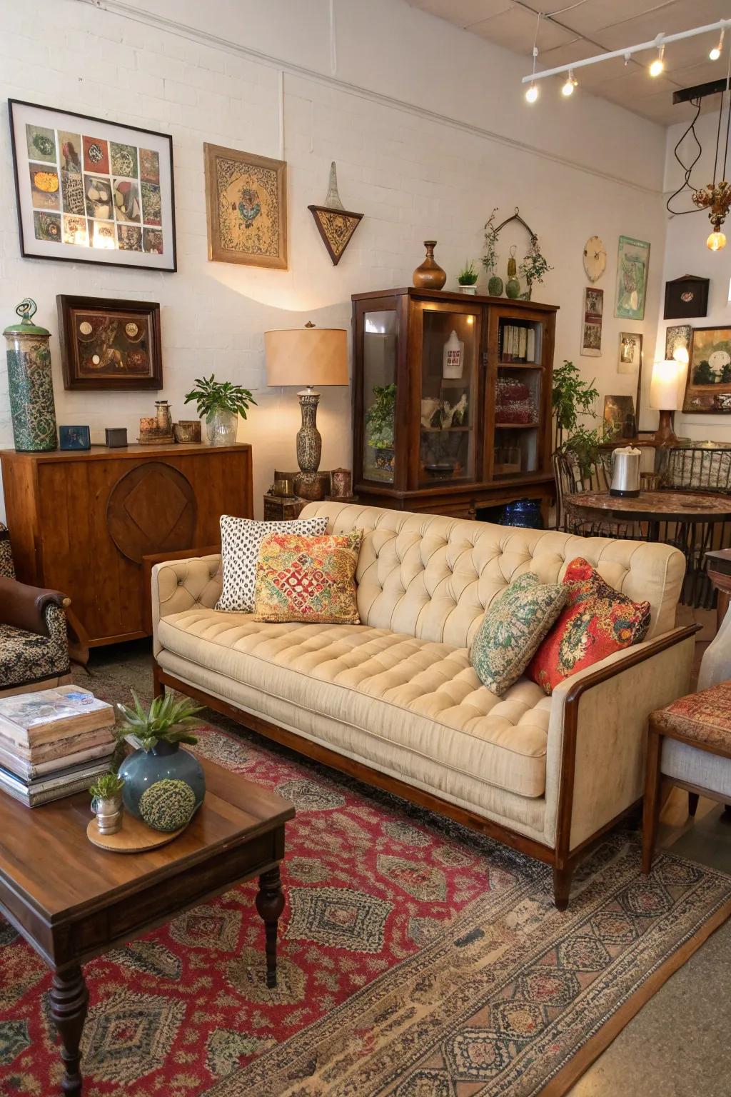 Pre-owned couches offer unique style and history.