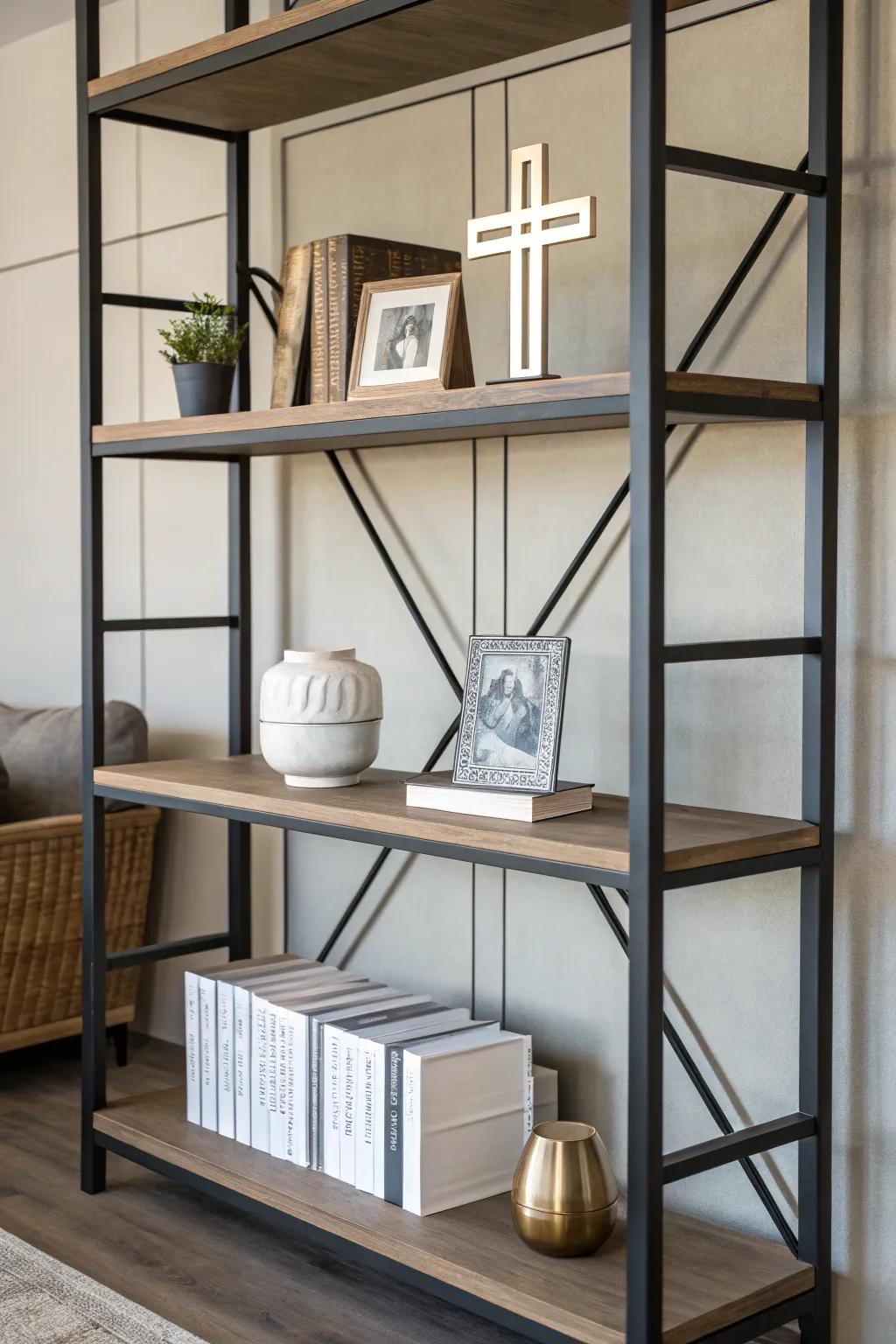 Subtle Christian icons provide a modern and deep design feature.