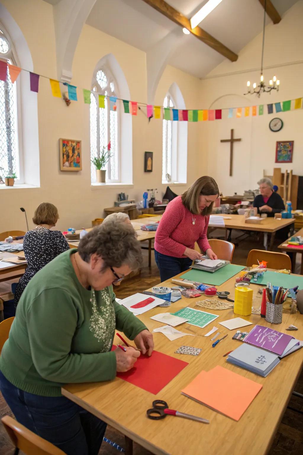 A letter-making gathering unites the assembly creatively.
