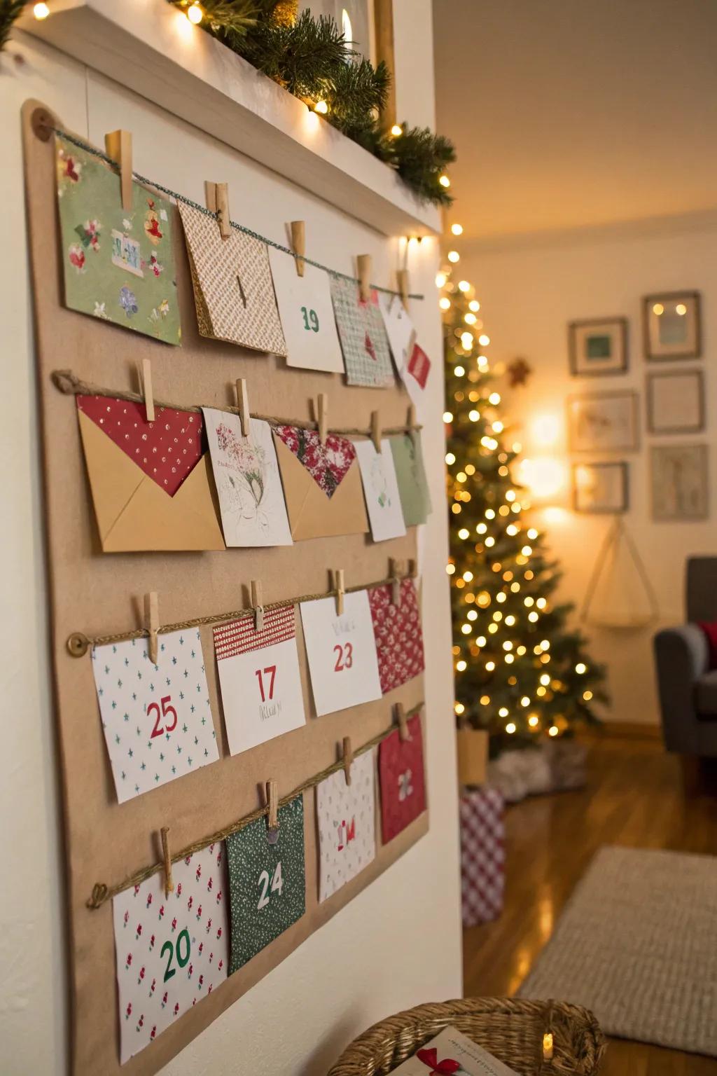 A DIY advent display injects a personal and ornamental dimension into your dwelling.