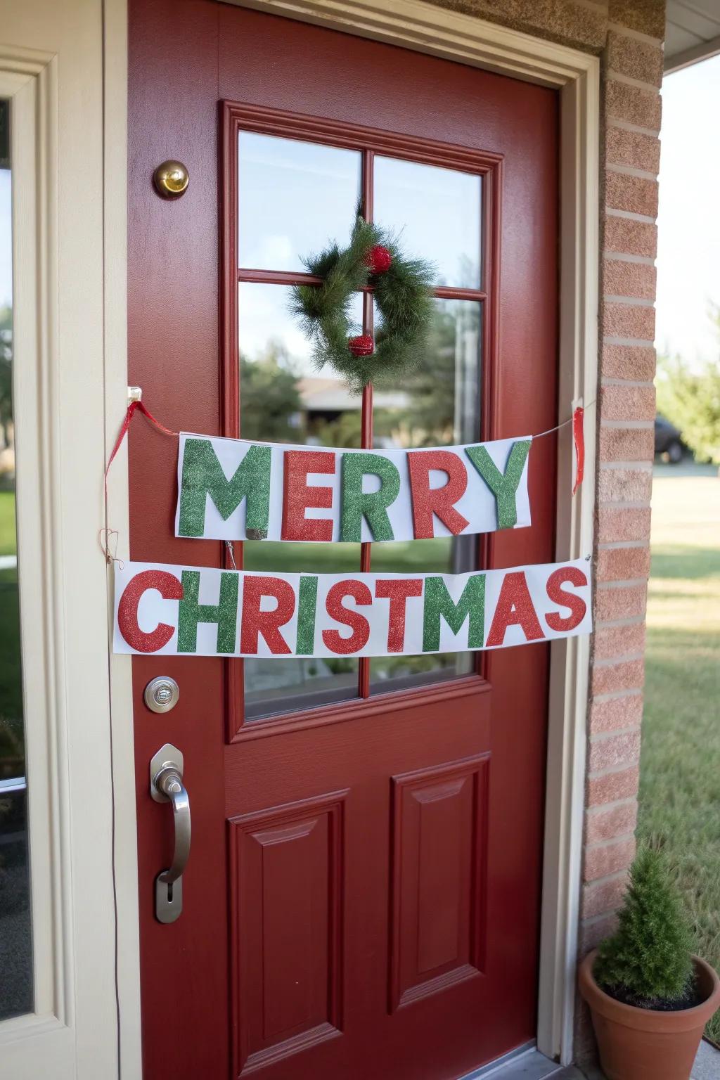 Impart festive cheer with a festive message banner.