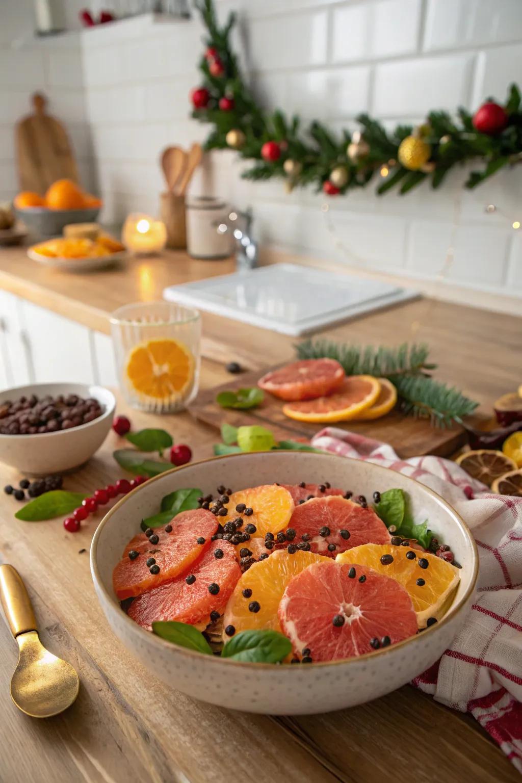A refreshing and indulgent cacao citrus salad.