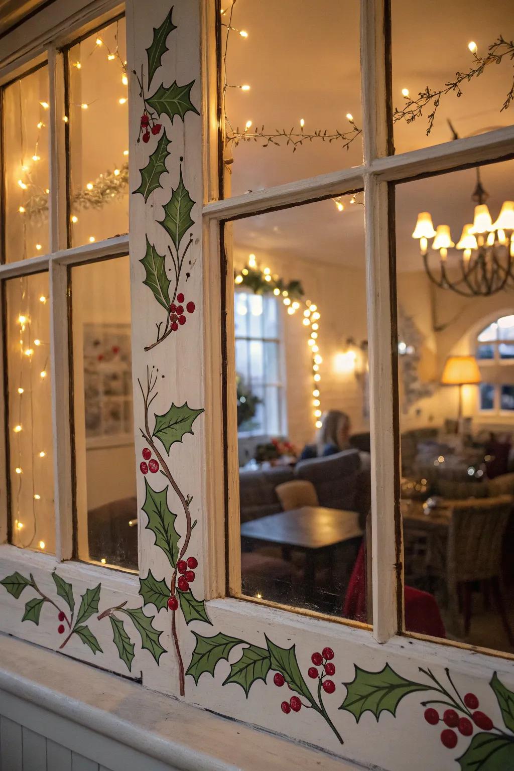 A twine with illuminations fashions a cozy holiday radiance.