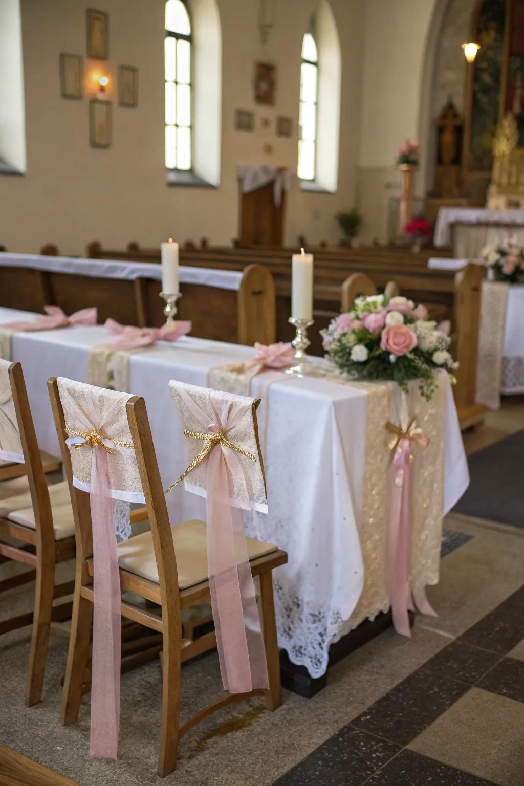 Bows and twine are a sweet touch for table spaces.