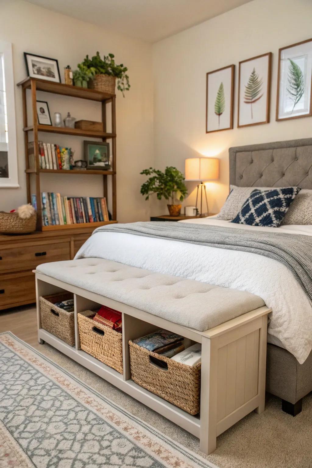 Multi-functional furniture offers flair and storage combined.