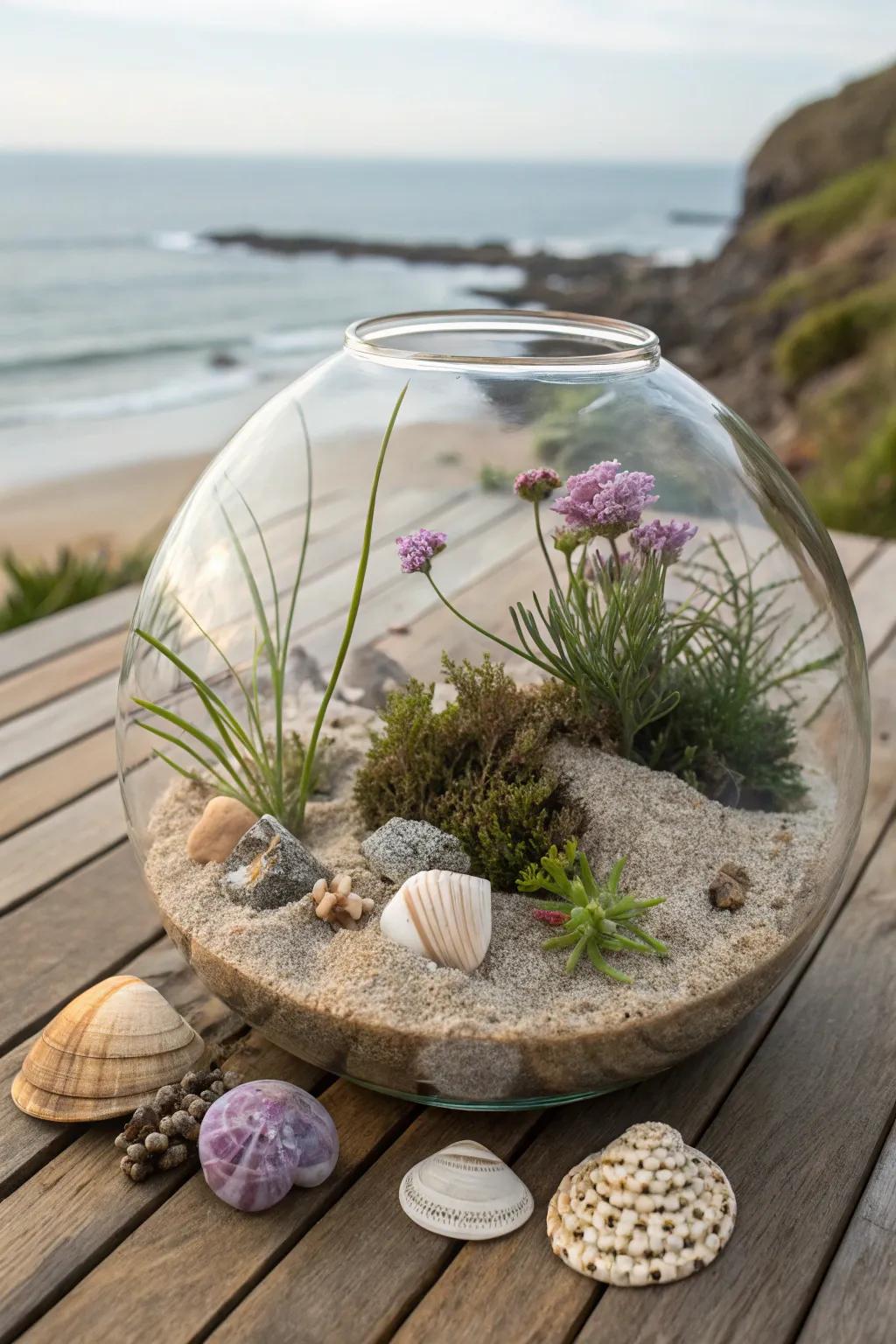 A seashore getaway enclosure capturing the ocean's serenity.