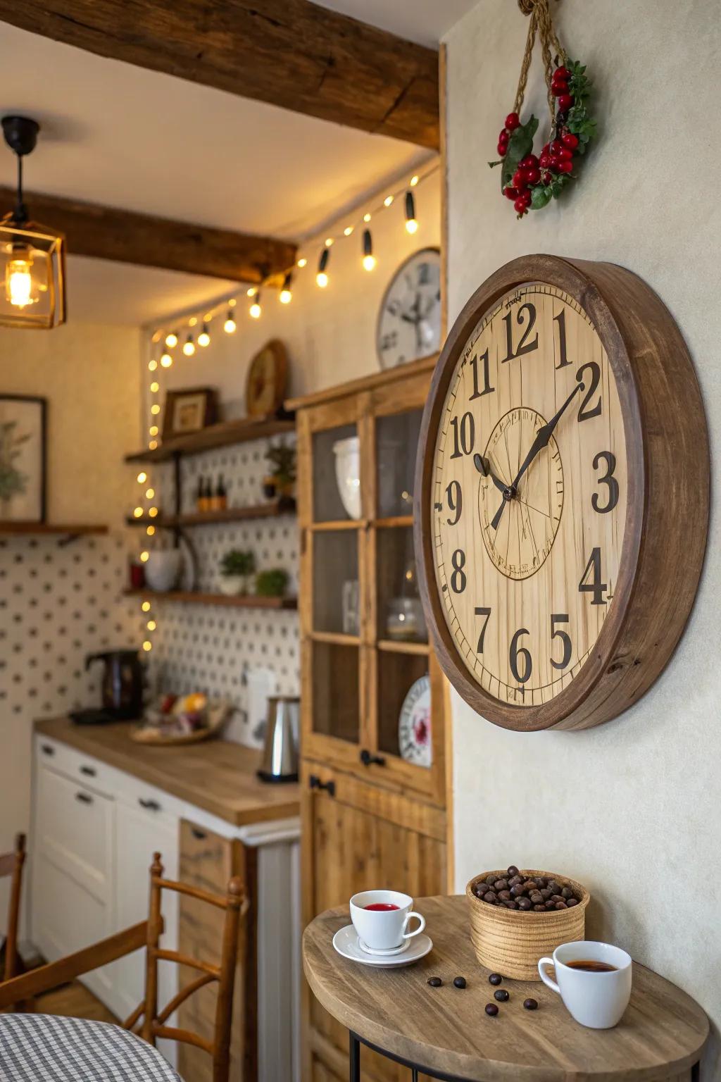 Add charm to your coffee corner with a themed wall clock.
