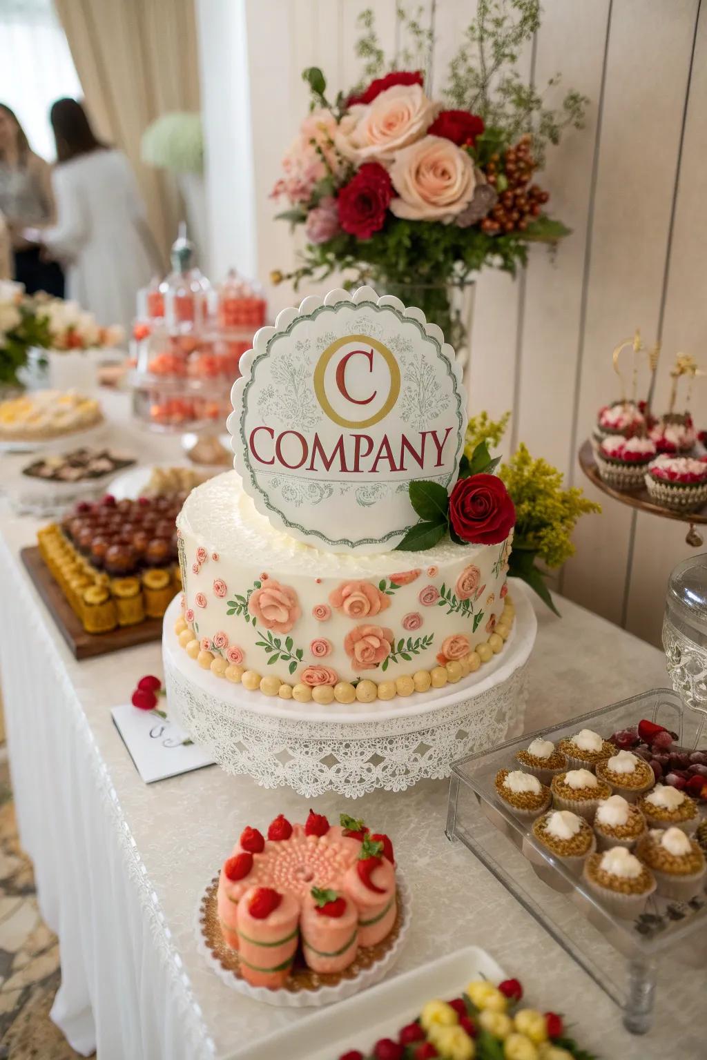 Sweeten the celebration using a company-themed dessert
