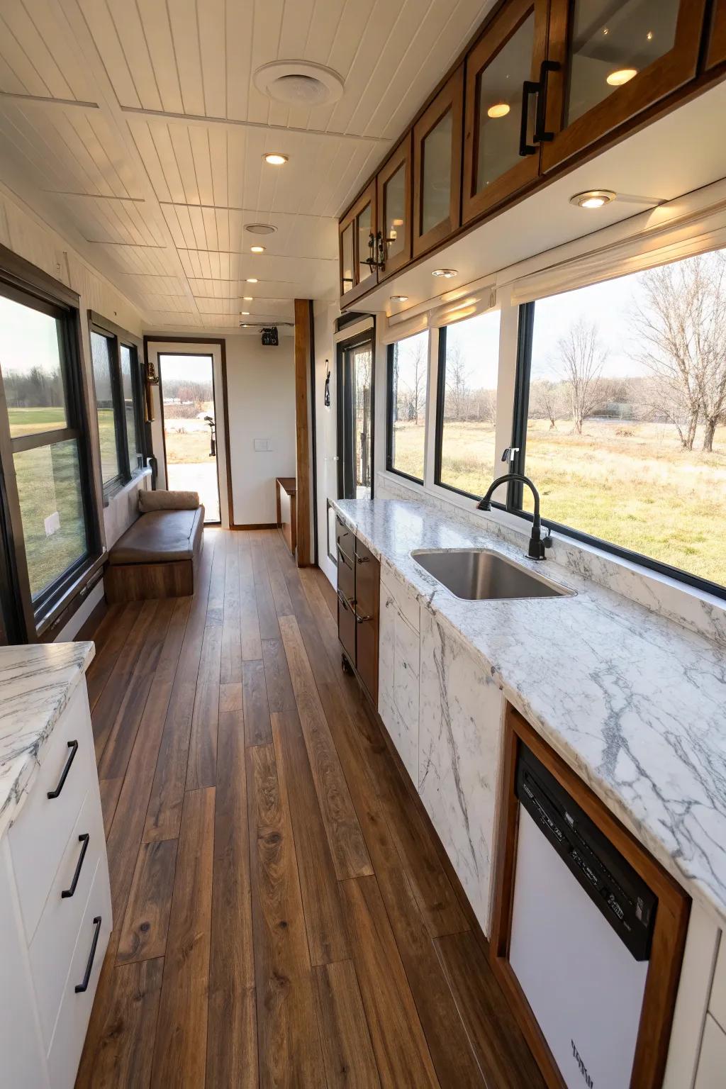 Premium finishes append opulence to this container dwelling.