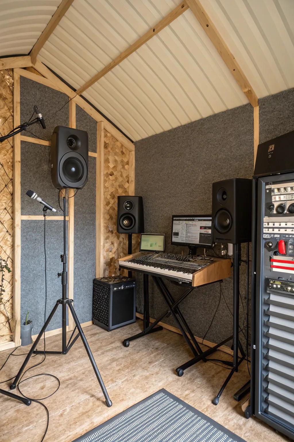Make extraordinary recordings in a custom sound-recording shed.